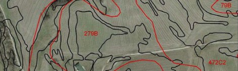 Map of farmland showing soils data.