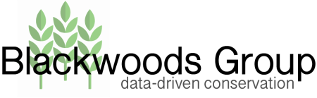 Text logo that says Blackwoods Group and an image of a plant.